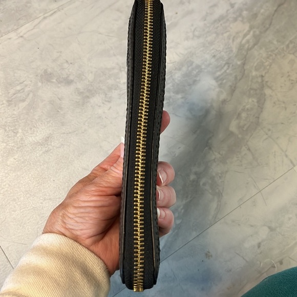 Cole Haan EUC Vintage Wallet Clutch Black Saffiano Beautiful Lacy edges - Picture 7 of 12